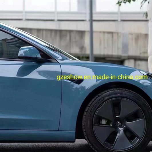 Glossy Crystal Car Film Vinyl Wrap Roll Blue Color