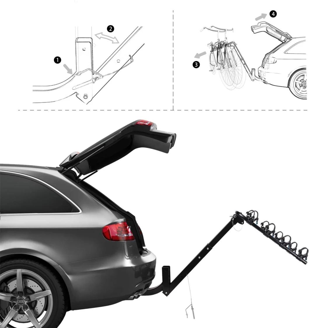 4-Bike Bicycle Carrier Racks Hitch Mount Double Foldable Rack for Cars, Trucks, SUV