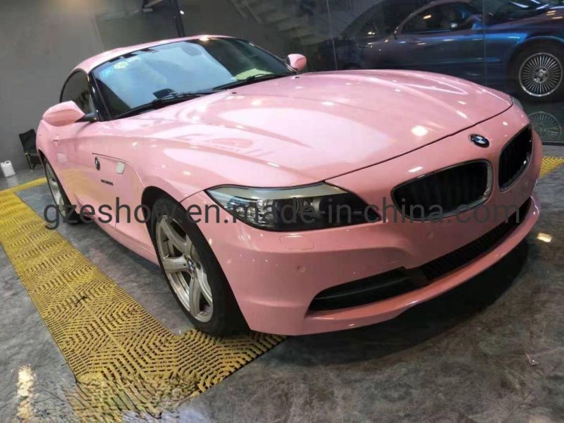 Glossy Crystal Shell Pink Car Decoration Vinyl Car Wrap Film