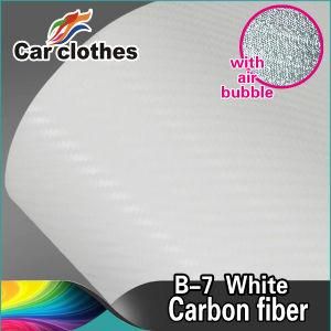 1.52X30m Car Decoration Silver 3D Carbon Fiber with Air Free Bubbles for Car