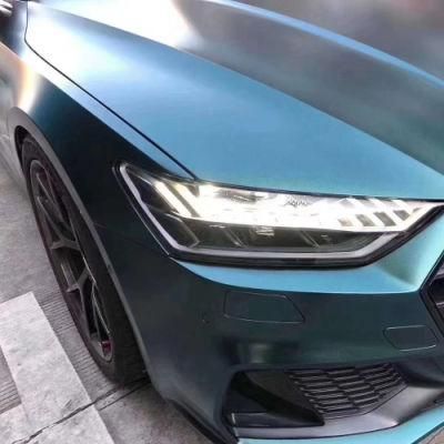 Tsautop 1.52*18m Stone Green Satin Metallic Car Body Stcker Vinyl Wrap