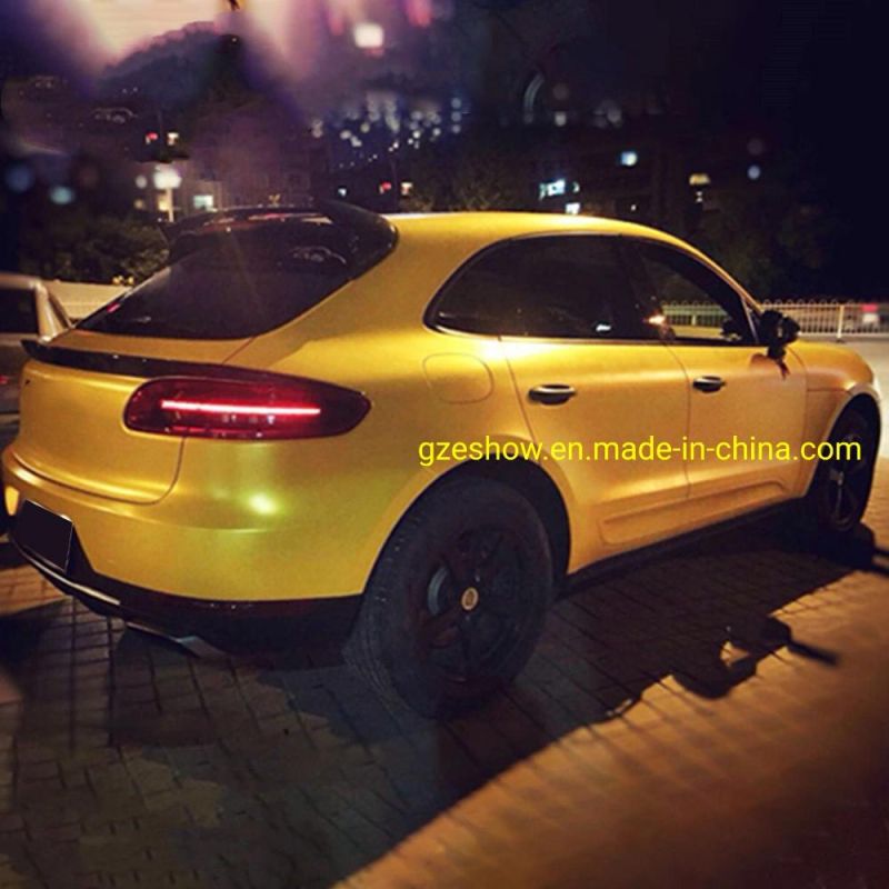 Super Gloss Metallic Saffron Yellow Car Wrapping Vinyl