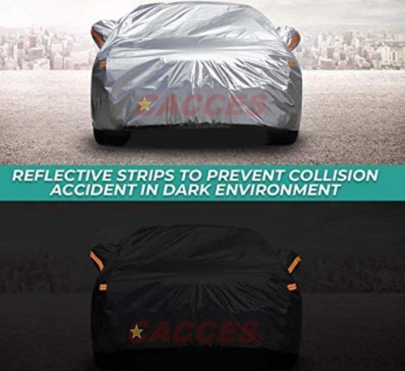 Aluminum Film+PP Cotton Car Cover Waterproof All Weather for Automobiles, 6 Layers Heavy Duty Outdoor Cover, Indoor with Zipper Cotton Sedan, SUV Cover Car Tarp