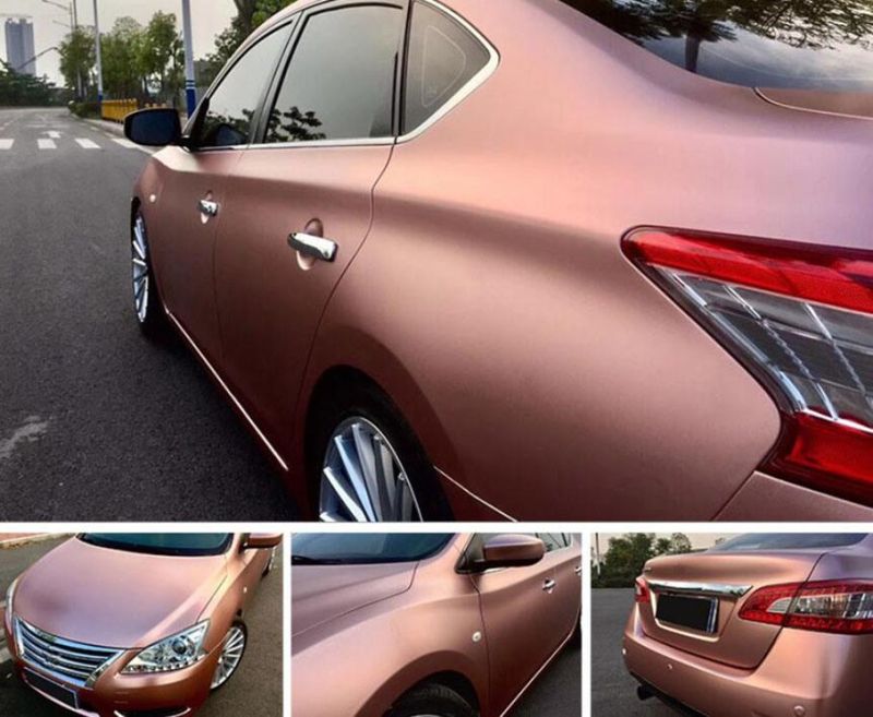 Satin Matte Rose Gold Car Wrap Film Bubble Free for Car Wrapping