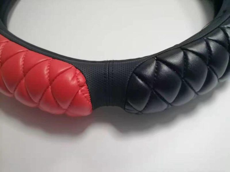 Red Black PU Steering Wheel Cover