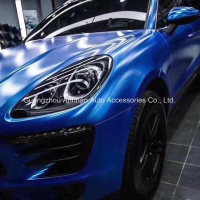 Self Adhesive See Blue Lightning Satin Car Wraps with Bubble Free