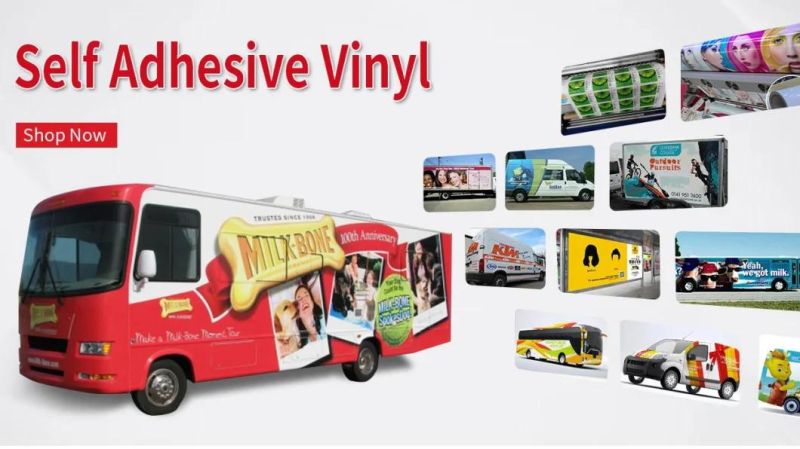 Digital Printing Self Adhesive Vinyl Waterproof Bus Sticker Printable Adhesive Black Back Car Wrap Vinyl Sticker Roll Self Adhesive Vinyl