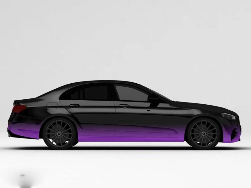 Car Color Changing Film Upper Black and Lower Purple Paint Surface Protective Film