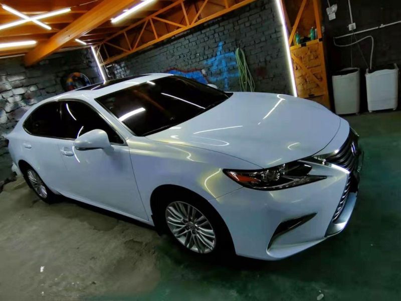 Diamond Crystal White Gold Car Wrap Vinyl Film Air Release Adhesive