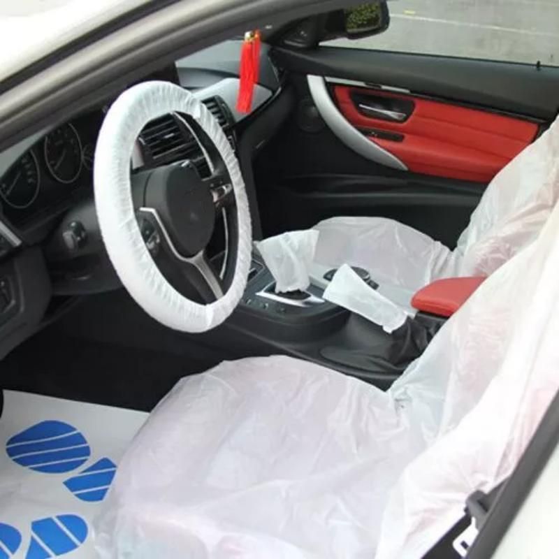 100PCS/Set Universal Disposable Plastic Steering Wheel Cover 13cm*130cm