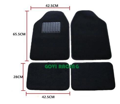 4PCS/Set Car Mats Black Rubber Carpet with PVC for SUV