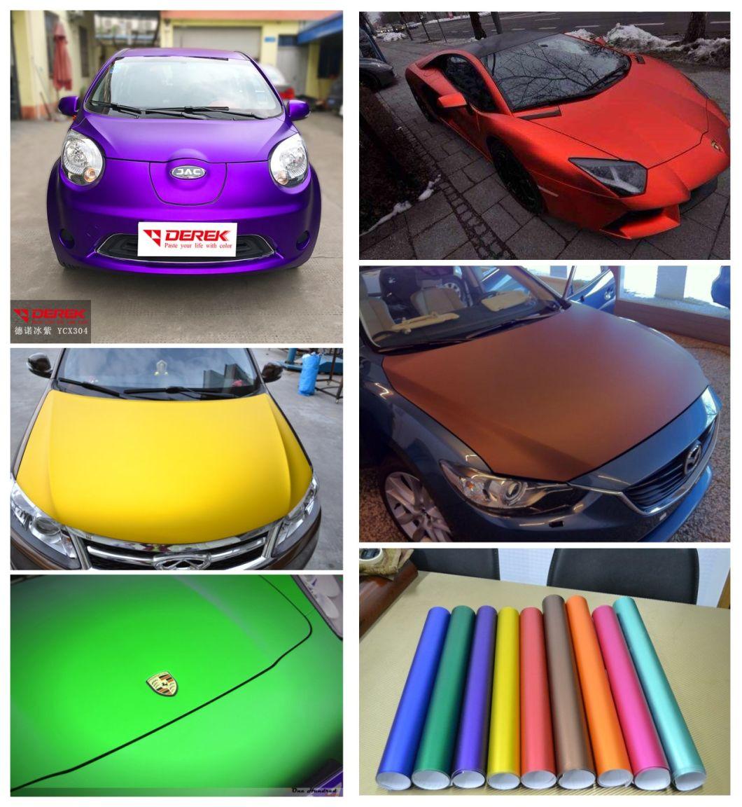 Removable Chrome Matte Vinyl Car Wrap Film Car Body Wrap Sticker Matte Chrome Air Bubble Free Design Channels Car Wrap Film