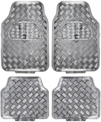 Universal Fit 4-Piece Metallic Design Car Floor Mat - (Silver)