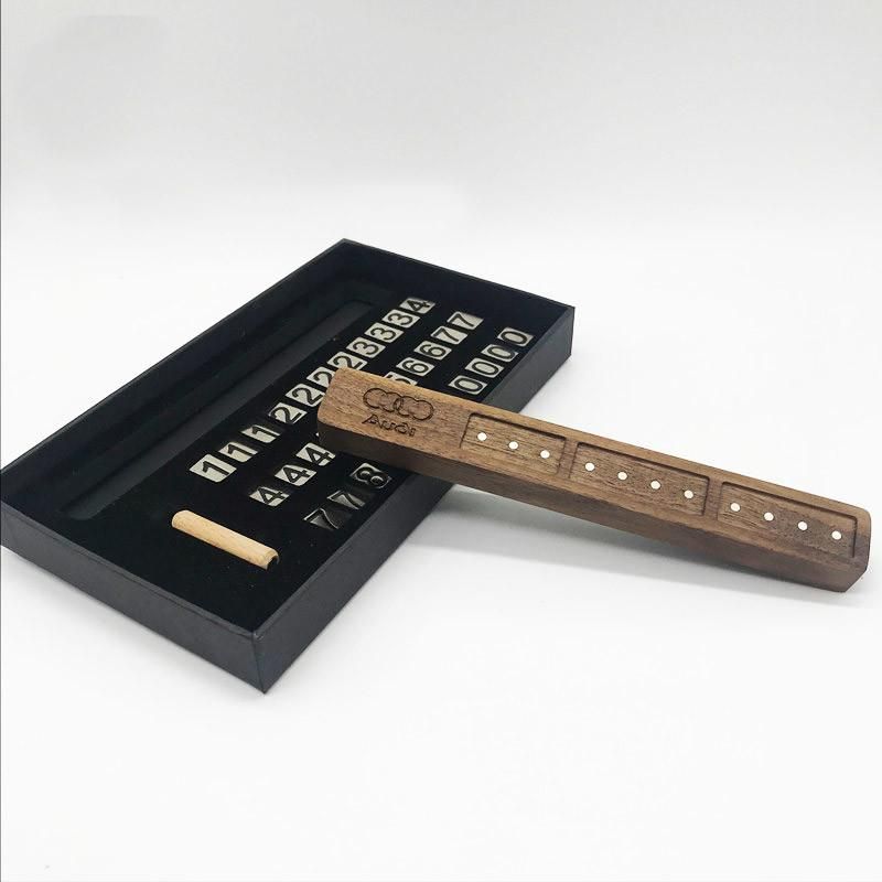 New Wood Temporary Magnetic Digit Card Display Wooden Numbers Contact Car Mobile Phone Parking Number Plate.