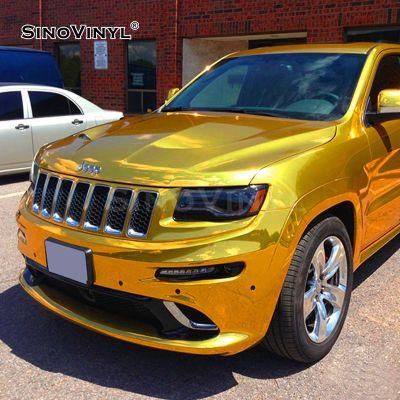 SINOVINYL Chrome Mirror Gold Short Time Delivery Vehicle Helmet Wrapping Film Vinyl Car Sticker