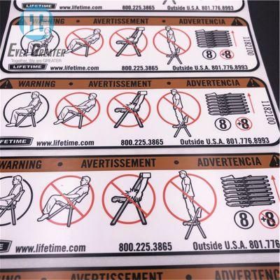 Customized Reflective Material Machinery Labels Warning Stickers