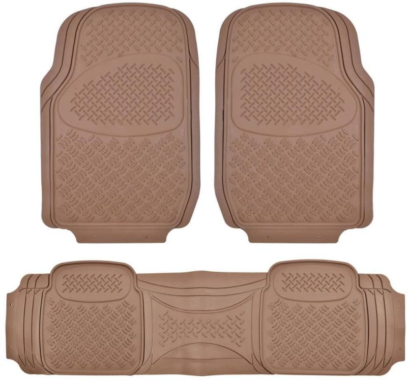 Auto Accessory 3PCS Brown Heavy Duty Floor Mats