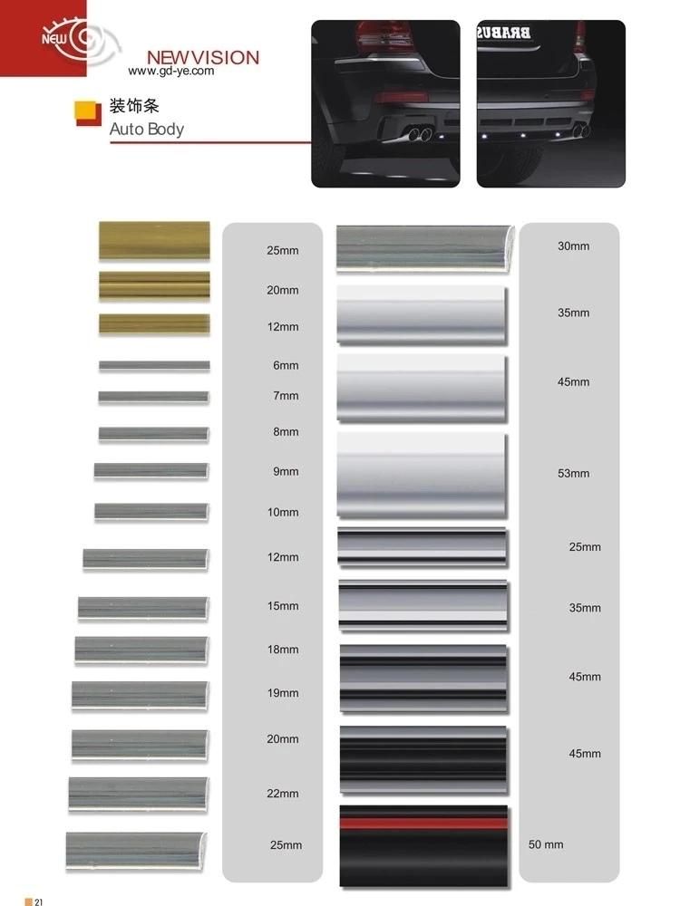 Chrome-Plated Flexible Trim Strip Door Protection Strip