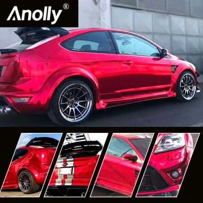 Guangzhou Factory Full Car Body Decoration Stretchable Mirror Chrome Car Wrap Film Car Wrap Color Change Vinyl Film Decoration