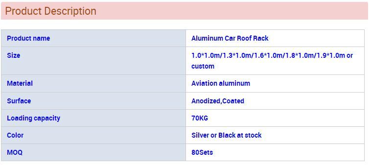 Universal Aluminum Single Car Roof Rack