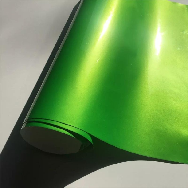 Ultra Glossy Magic Gold Apple Green Car Vinyl Wrap Film