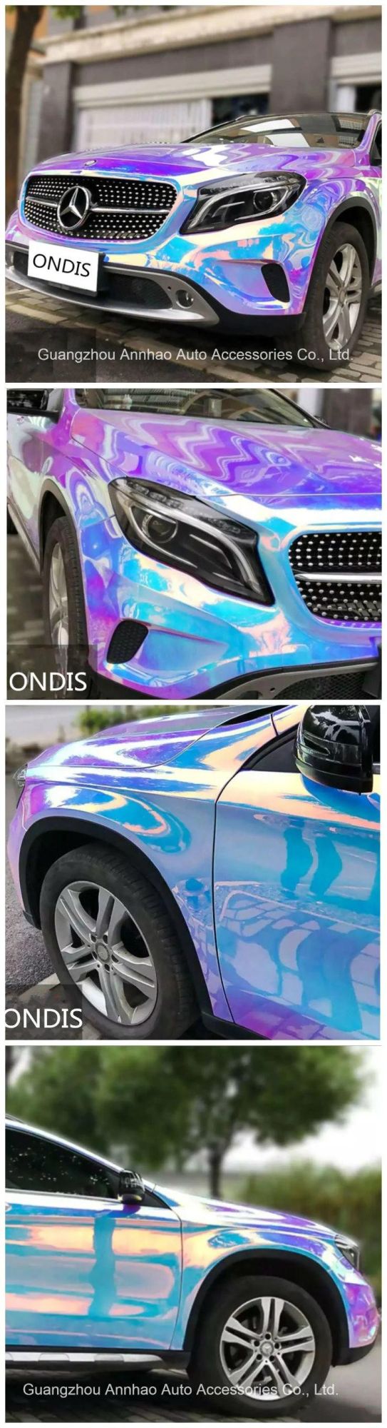 1.52*18m Size Holographic Car Wrapping Sticker Rainbow Mirror Chrome Vinyl