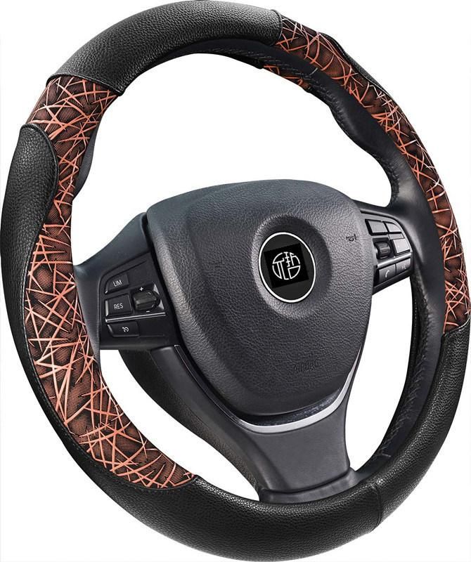 Classic Cool Colorful Pringting PU Leather Steering Wheel Cover