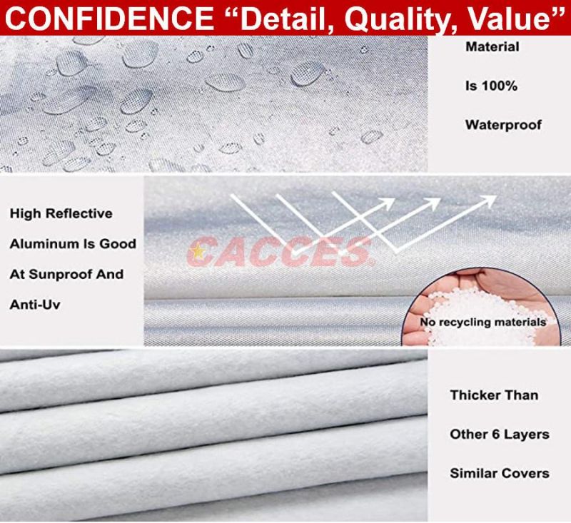 Grey Waterproof PEVA Cotton Fabric Thick Dust Rain UV Protection Outdoor Car Cover Tarp, Car Protection Auto Accessories Full Exterior Covers for SUV Automobile