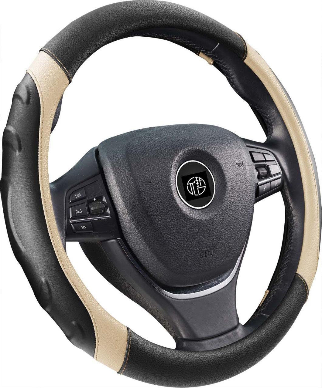 Non-Slip, Durable, Industry-Leading, Protection All Modeld Auto Leather Steering Wheel Cover