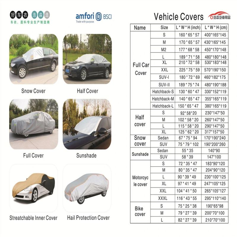 6 Layers Car Cover Waterproof All Weather for Automobiles, Outdoor Full Cover Rain Sun UV Protection with Zipper Cotton, Universal Fit for Sedan