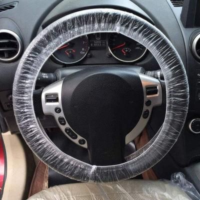 White Universal Plastic Safety Disposable Steering Wheel Cover