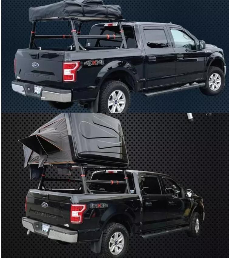 Universal Aluminum Adjustable Truck Rack Pickup Load Cargo Truck Roof Rack