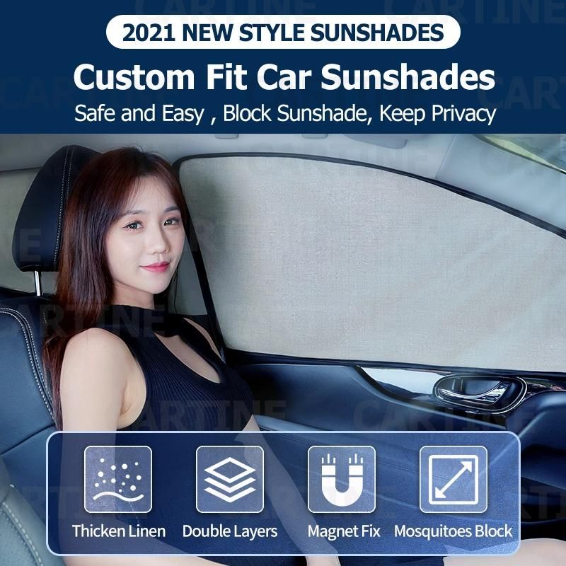 Double Layer White Cloud Magnetic Cartoon Car Sunshade Curtain