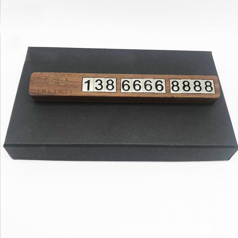 New Wood Temporary Magnetic Digit Card Display Wooden Numbers Contact Car Mobile Phone Parking Number Plate.