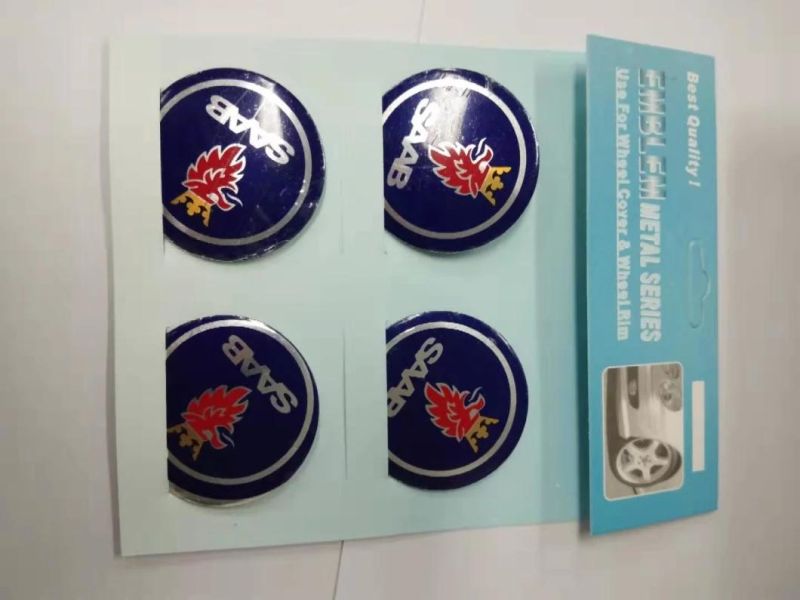4PCS Blue 55mm Car Wheel Center Hub Caps Emblem Badge Decals Sticker