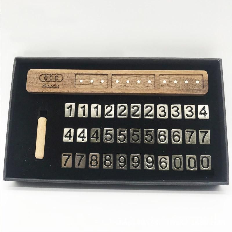 New Wood Temporary Magnetic Digit Card Display Wooden Numbers Contact Car Mobile Phone Parking Number Plate.