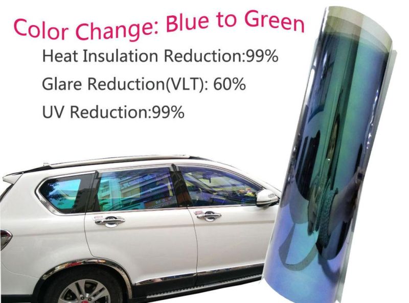 High IR Changing Color Blue Chameleon Car Window Tint Film