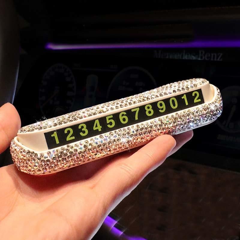 Car Temporary Parking Number Plate Hidden and Reflective Phone Number Plate with Diamond