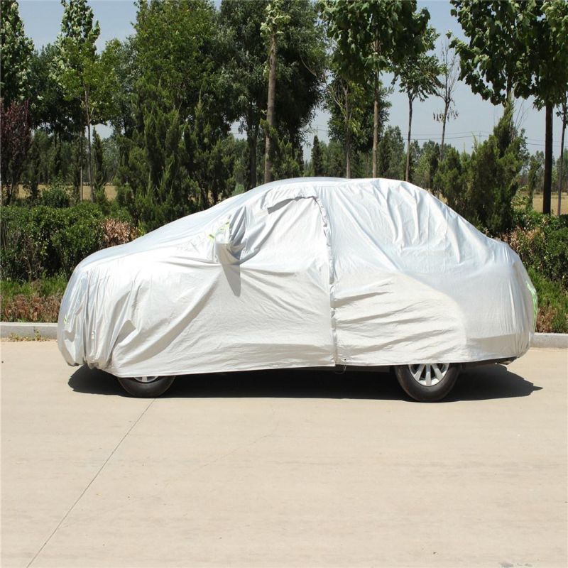 Mirror Pockets with 6 Reflectors Zipper Door Waterproof UV Protection PEVA&PP Cotton Material Sedan Car Cover