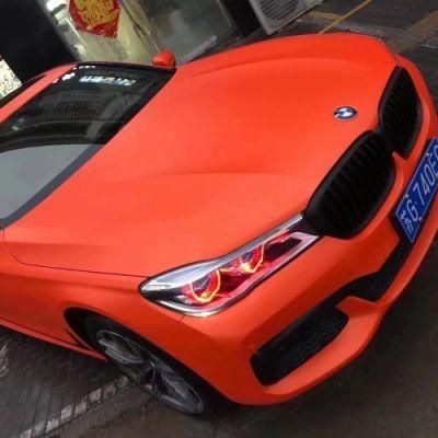 Tsautop Car Body Decoration Sticker Self Adhesive Ultimate Flat Orange Vinyl Car Wrap