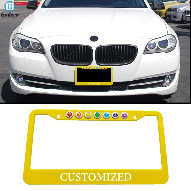 Imprinted Plastic Front License Plate Frame Chrome