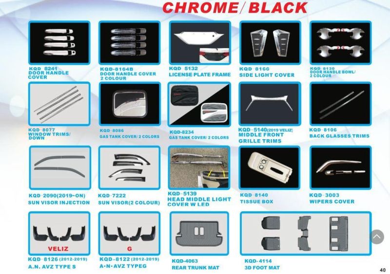 Wholesale Prices Middle Front Grille Trims for Toyota Avanza 2016~2018