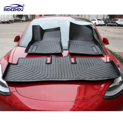 3D 5D All Weather TPE Car Accessories Car Floor Mats for Tesla Model 3