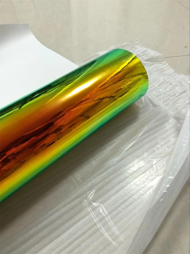 Rainbow White Colored Self- Adhesive Rainbow Mirror Chrome Car Wrapping Vinyl Foil