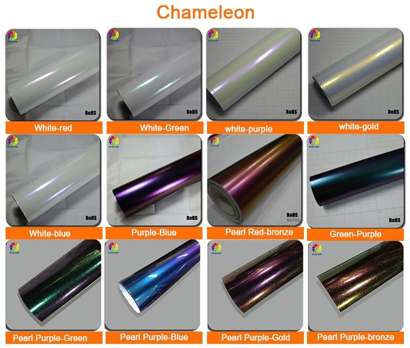 Tsautop 1.52*18m Air Free Bubbles Chameleon Pearl Vehicle Stickers Car Body Wrap