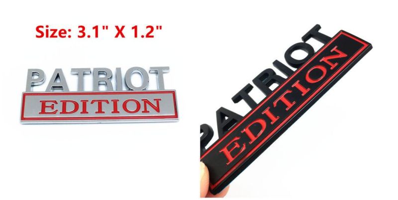Patriot Edition Emblem for Chevrolet Silverado Chevy Camaro Emblem Fender Badge Decal Sticker Logo Car Accessories Car Parts Decoration ABS Plastic Small Size