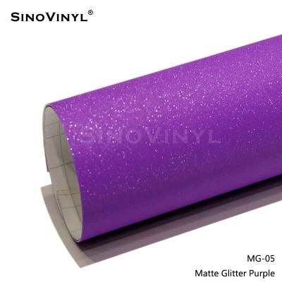 SINOVINYL Air Release Matt Glitter Automotive Vinyl Adhesive Wrap Car Sticker Rolls