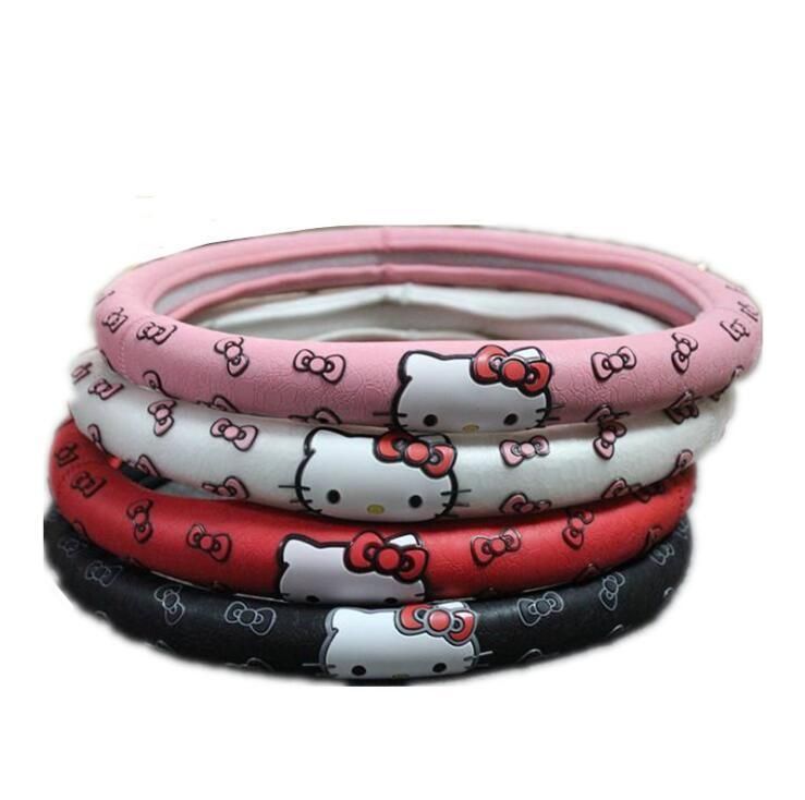 Steering Wheel Cover New Four Seasons Men and Women Fashion Car Steering Wheel Cover Cute Cartoon Silicone Non-Slip Handle Cover