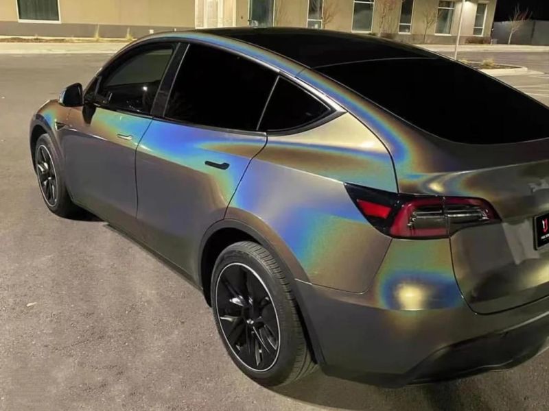 Diamond Laser Grey Vinyl Film Metallic Car Wrap Sticker