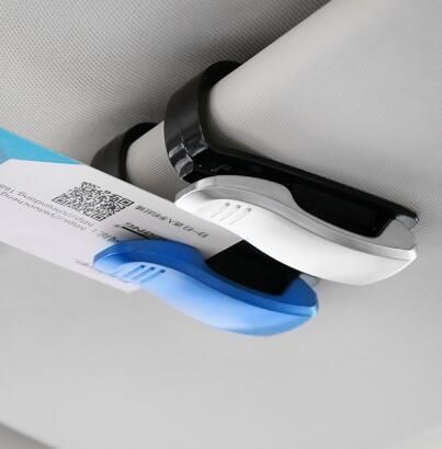 L-087dcarbon Fiber Rotatable Car Sunglasses Card Bill Holder Clip
